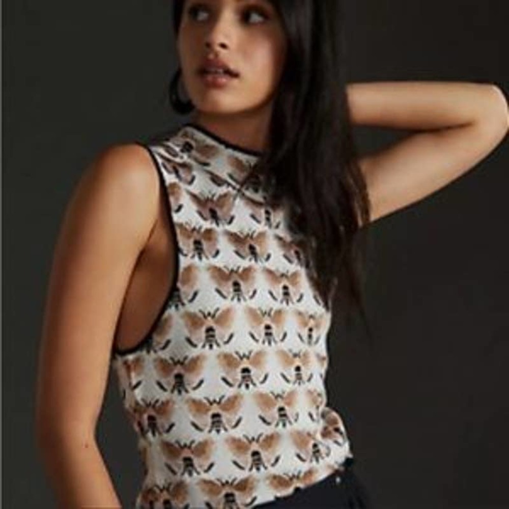 NWOT Sarah Gordon for Anthro Moth Pullover Sweater Vest Size M